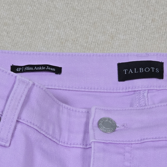 Talbots Slim Ankle Jeans Womens 4P Petite Purple Stretch Denim - Picture 3 of 7